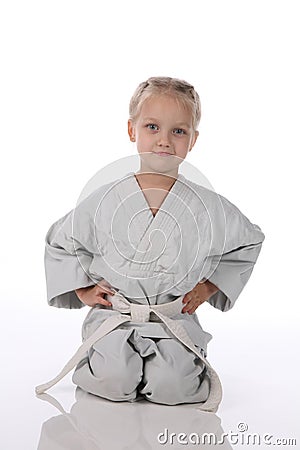 Girl - karateka Stock Photo