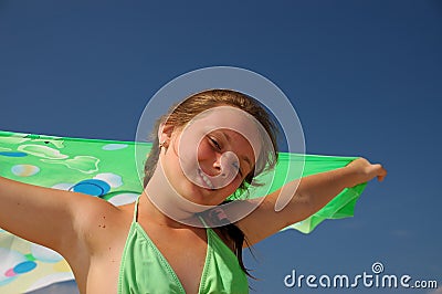 Girl with kerchief. Stock Photo