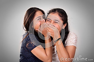 Girl laugh on friend's gossip Stock Photo