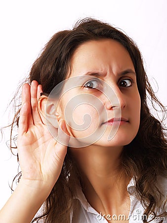 Girl listening Stock Photo