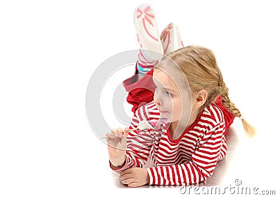 Girl with lollypop Stock Photo