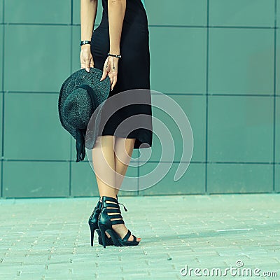 Girl in a long dress Stock Photo