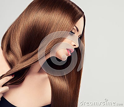 Girl with long hair Stock Photo