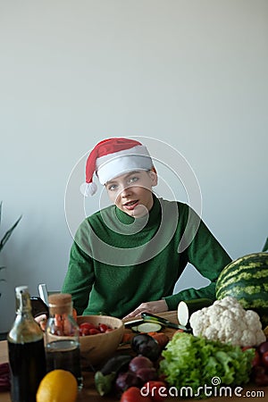 Girl is looking for a recipe for cooking Stock Photo