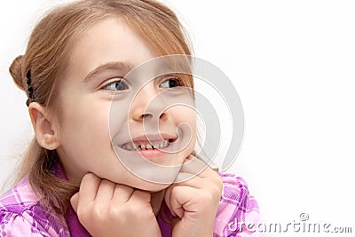 Girl looking at someone Stock Photo