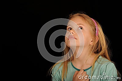 Girl looking up Stock Photo