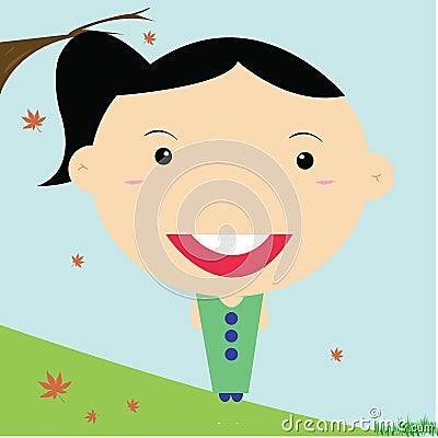 Girl-lovely-Smile-beauty-Cartoon Stock Photo