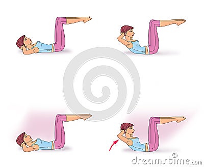 Exercise to strengthen the abdominal Stock Photo