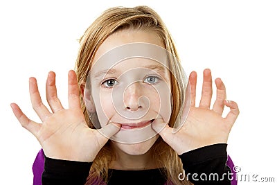 Girl is making funny face Stock Photo