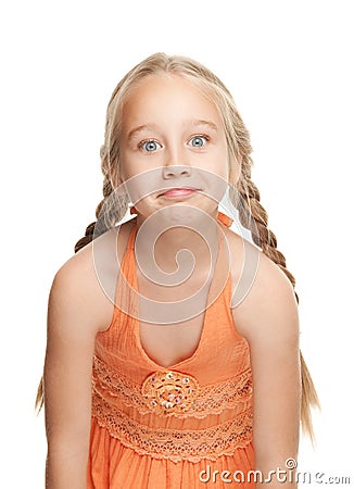 Girl making funny face Stock Photo