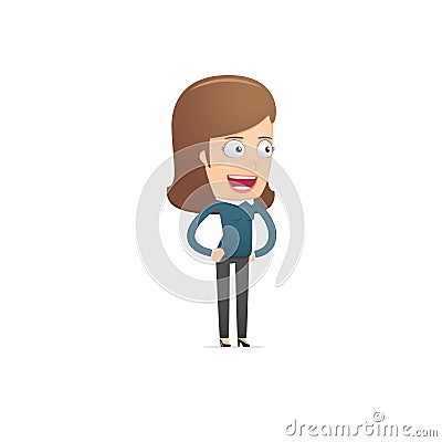 Girl manager, suitable for use in dialogs with Vector Illustration