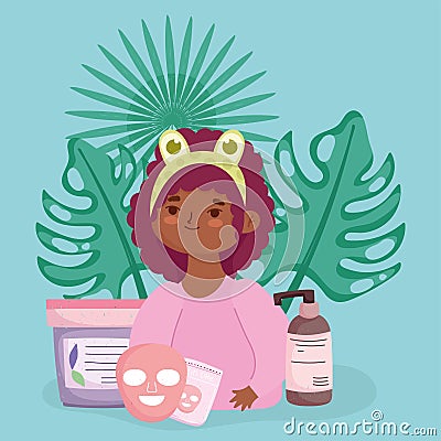 girl mask cosmetics Vector Illustration