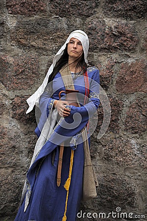 Girl in medieval dresses Editorial Stock Photo