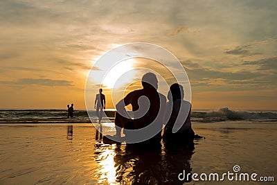 Girl meets a sunset Editorial Stock Photo