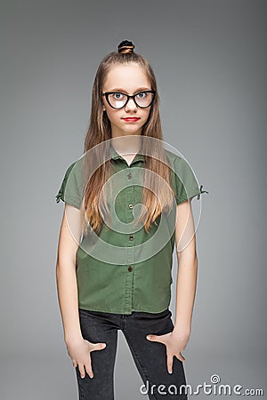 Girl with modern glasses Stock Photo