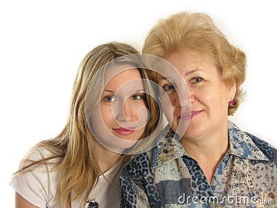 Girl with mother Stock Photo