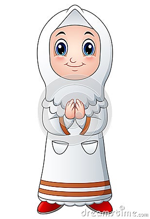 Girl muslim cartoon Vector Illustration