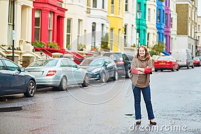 Girl in the Notting Hill district of London, UK Stock Photo