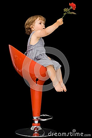 Girl offering a flower Stock Photo