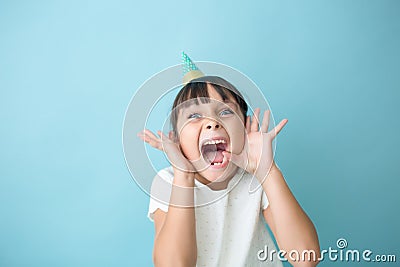 Girl is screaming loud in party Stock Photo