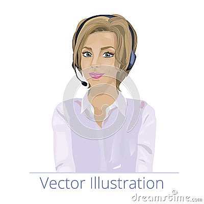 Girl operator, vector Vector Illustration