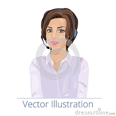Girl operator, vector Vector Illustration