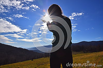 Girl out on warm spring day Stock Photo