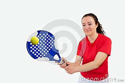 Girl paddle tennis Stock Photo