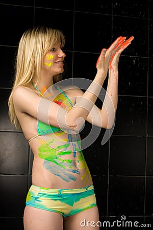 Girl in the paint Stock Photo