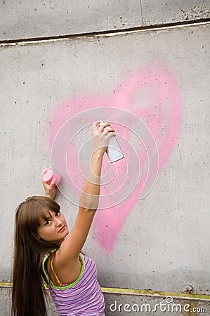 Girl painting Stock Photo