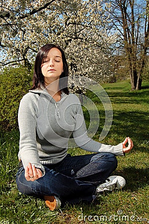 Girl in a park Stock Photo