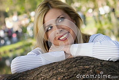 Girl-in-the-park Stock Photo