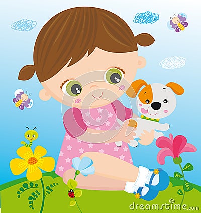 Girl with pet Stock Photo