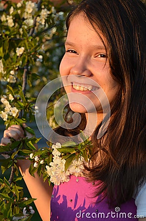 Girl with pimples Stock Photo