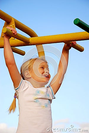 Girl on playground Stock Photo