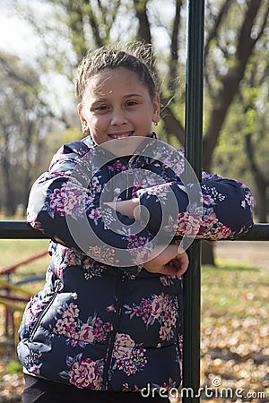 The girl playing on the playground Stock Photo