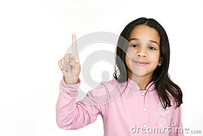 Girl Pointing Stock Photo