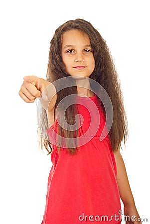 Girl pointing to you Stock Photo
