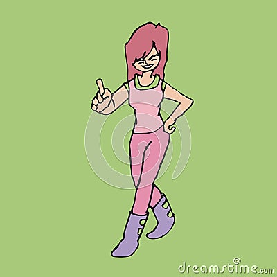 Girl pointing Stock Photo