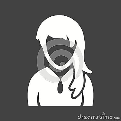 Girl with Ponytail Vector Illustration