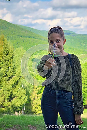 Girl portrait photography in nature Stock Photo