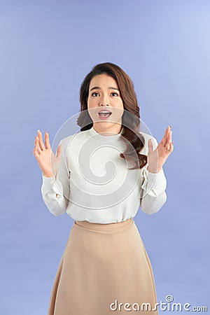 Girl pose in feeling very happy amazed excited and surprised Stock Photo