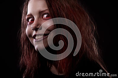 Girl possessed by a demon Stock Photo