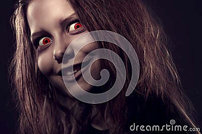 Girl possessed by a demon Stock Photo