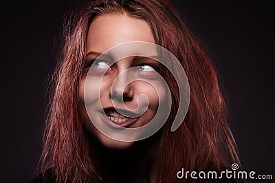 Girl possessed by a demon Stock Photo