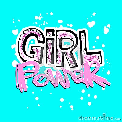 Girl powerfeminism slogan with hand lettering drawn motivation p Stock Photo