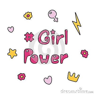 Girl power quote Vector Illustration