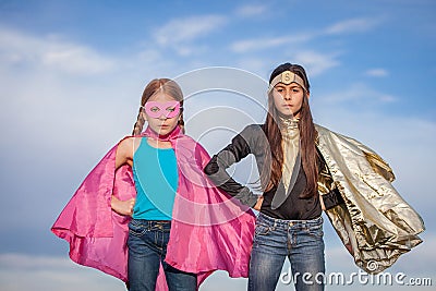 Girl power, super heroes Stock Photo