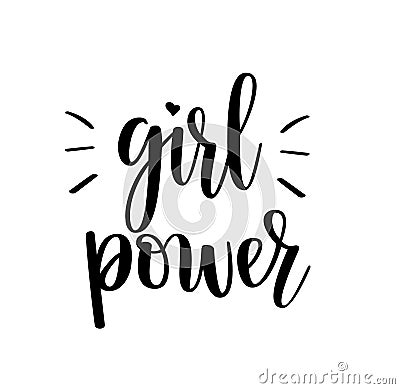 Girl power vector motivational lettering Vector Illustration