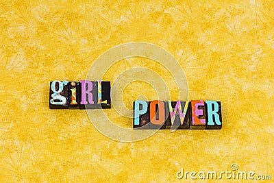 Girl super power woman feminism female leadership Stock Photo